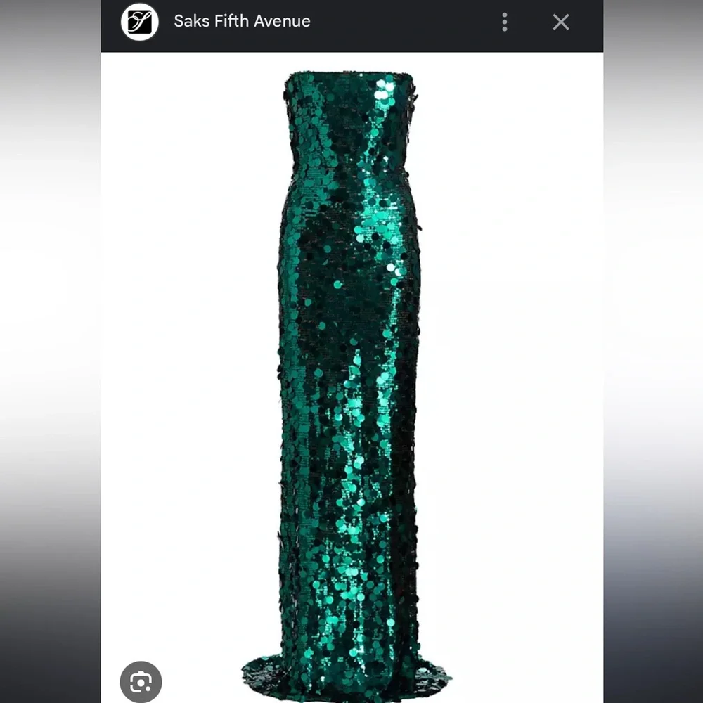 Green Bronx and Banco sequin strapless gown - Picture 5 of 5